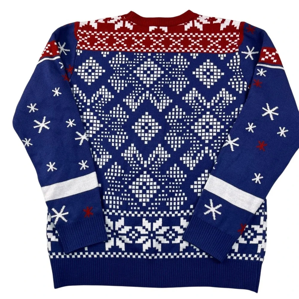 Grey Goose Vodka Ski Resort Sweater Blue Fair Isle Holiday Knit Men's Medium - Picture 4 of 8